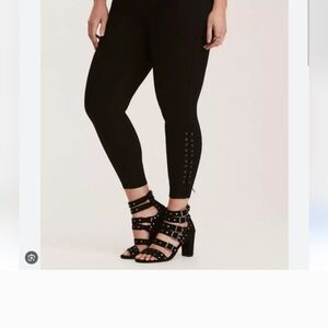 Torrid Black Lace-Up Leggings